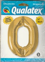 Qualatex 34 Inch Number Balloon - Zero Metallic Gold Foil Balloon - $4.94