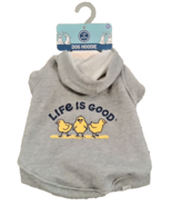 Life Is Good Dog Hoodie Jacket Fleece Chicks Chick Peeps Gray Size M - £14.48 GBP