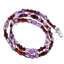 Amethyst Sage Natural Gemstone Beads Jewelry Necklace 17&quot; 72 Ct. KB-169 - £8.67 GBP