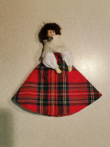 Vintage Handmade Woman w/ Plaid Skirt Clothespin Doll - £3.90 GBP