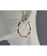Womens Vintage Estate Sterling Silver Rose Gold Tone Hoop Earrings 2.3g ... - €38,51 EUR