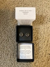 Avon 2017 Sparkle on CZ Stud Earrings - Black - NEW in the box - $5.89