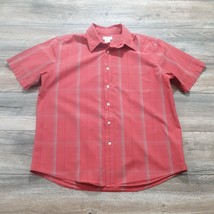 Dockers Mens Large Short Sleeve Shirt Cotton Casual Work Weekend Red Sport - $14.74
