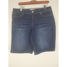 Royalty For Me Shorts 12 Womens Mid Rise Dark Wash Bermuda Denim NWT - $19.91