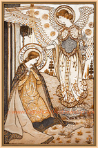 The Annunciation Mater Inviolata Embroideries Vintage Art Print y - £9.49 GBP