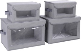 Collapsible Closet Organizer Bins Storage Box With Window For Clothes, Toys, - £30.42 GBP