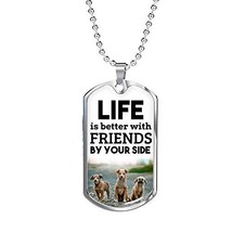 BFF Gift Life is Better with Friends by Your Side Necklace Stainless Steel or 18 - £42.98 GBP