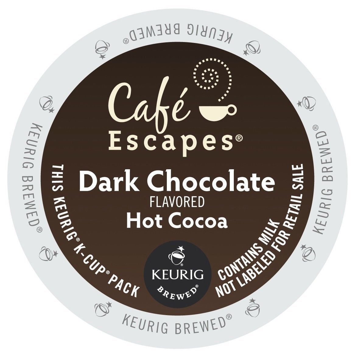 Cafe Escapes Dark Chocolate Hot Cocoa  24 to 144 K cups Pick Any Size FREE SHIP - $25.89 - $109.89