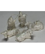 5 VTG Enesco Iridescent White Ceramic Nativity Scene Christmas Tree Orna... - €10,96 EUR