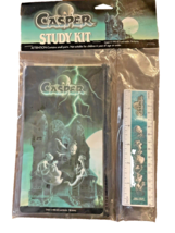 Supplies Casper Study Kit Ruler Eraser Bag Pencil Sharpener NIP 1995 Vintage - £14.09 GBP