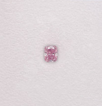 Real Pink Diamond - 0.06ct Cushion Natural Loose Fancy Purple Pink Diamond - £404.39 GBP