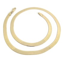 Flat Herringbone Chain Necklace 14K Yellow Gold, 17.25 Inches, 5.4 mm, 10.63 Gr - £1,020.45 GBP