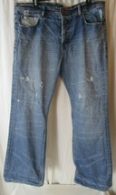 575 Denim Los Angeles 38 Bootcut USA Medium Wash Blue Jeans Distressed Buttonfly - £34.01 GBP