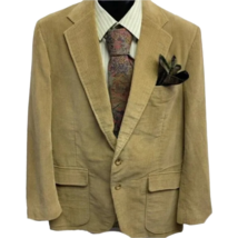 Terry Bloskeys Mens 2 Button Corduroy Blazer Beige Stripe Formal Peak Po... - £35.84 GBP