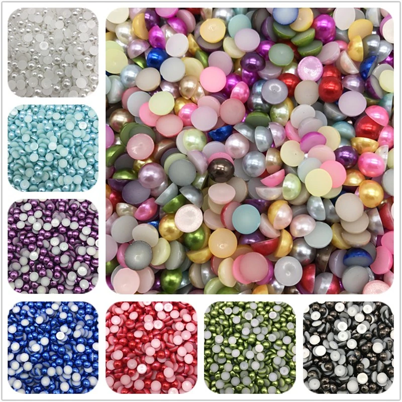 Sporting 4-10mm Pink A Pearl Half Round Pearl Bead Flat Back Scrapbook For Phone - £23.90 GBP