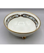 Antique SNB Nippon Footed Porcelain Bowl Floral Design Gold Trim - $242.96 MXN