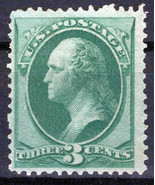 US Stamps  158 MNG FVF 3c green Washington American Bank Note ZAYIX 1124... - $19.80