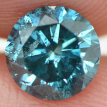 Round Cut Diamond Fancy Blue Vivid Color Enhanced Loose 1.05 Carat SI3 Certified - £659.50 GBP