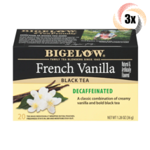 3x Boxes Bigelow French Vanilla Decaffeinated Black Tea | 20 Per Box | 1.28oz - £16.16 GBP