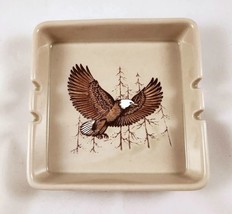 Vintage Otagiri Ceramic Bald Eagle Beige Brown Hand Crafted Ashtray Japa... - £8.20 GBP