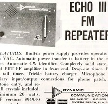 1975 Dynamic Communications Echo 3 FM Repeater Advertisement Electronics... - $387.92 MXN