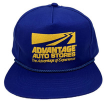 Vintage Advantage Auto Stores Hat Cap Snap Back Blue Rope Speedway One Size Mens - £15.81 GBP