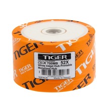 1000-PK 52X Tiger Brand White Inkjet Hub Printable Blank CD-R CDR Disc 700MB - £254.07 GBP