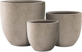 Kante 18&quot;, 14&quot;, And 10&quot; W Weathered Concrete Round Planters (Set Of 3), Outdoor - £125.45 GBP