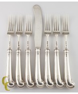 D&amp;J Welby Sterling Silver Flatware Set 6 Forks and 1 Butter Knife London... - £1,661.84 GBP