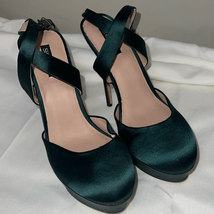 Shoemint Satin fabric Emerald Green Heels 9 - £8.63 GBP