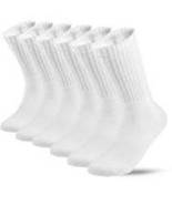 6 Pairs Men s Athletic Cotton Casual Crew Solid Sport Socks White Size 1... - $25.94