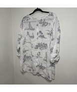 Cynthia Rowley 100% Linen Button Down Blouse Tunic Top Beach Boat Fun Pl... - $25.99