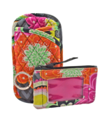 Vera Bradley Double Eyeglass Case and Zip ID Case Keyring Ziggy ZInnia P... - $26.55