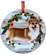 Welsh Corgi Dog Wreath Ornament Personalizable Christmas Tree Holiday De... - $14.11