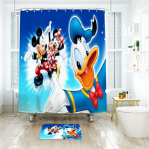 Disney Donald Duck 11 Shower Curtain Bath Mat Bathroom Waterproof Decorative - £18.16 GBP+