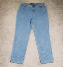 Gloria Vanderbilt Women&#39;s Size 16 High-Rise Straight 5 Pocket Blue Denim Jeans - £10.62 GBP