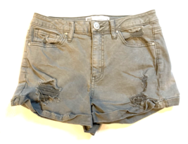 RSQ Shorts Womens Size 7 Olive Denim Distressed Sunset High Rise Cuffed Jean - £9.40 GBP