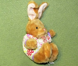 Russ Plush Valerie The Easter Bunny Rabbit With Clothes 11&quot; Sitting Tan Toy - £12.38 GBP