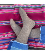 Alpaca Socks - Soft Warm Hand Knit Fair Trade Unisex Rose Gray Alpaca Cr... - $39.59