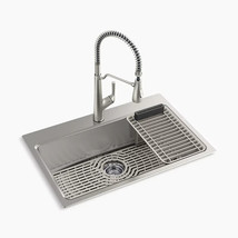 Kohler 78960-1PC-NA Pro-Function Kitchen Sink Kit w/ Faucet Stainless St... - £268.44 GBP
