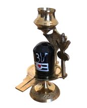 Terrapin Trading Plain Brass Black Marble Snake Lingam Hindu Naag Shiva ... - £20.59 GBP