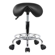 Adjustable KKTONER PU Leather Rolling Saddle Stool with Wheels - Comfort... - $70.28