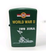 Vintage 50th Anniversary World War ll IWO JIMA Green Flip Top Lighter Z-16 - $277.05 MXN