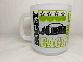 Vintage Golf Tennis Mug Black Green/ White Glass - Eagle Par Fore Putt Birdie  - £8.80 GBP