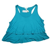 Ambiance Apparel Shirt Womens 3X Blue Sleeveles Scoop Neck Stretch Tank Top - £14.33 GBP