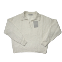 NWT Everlane The Alpaca Waffle-Stitch Polo Sweater in Snow Pullover M - £56.14 GBP