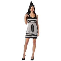 Black Crayola Crayon Tank Dress w/HAT Adult Halloween Costume Size Standard - £15.82 GBP