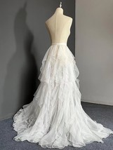 White Wedding Detachable Tulle Maxi Skirt Custom  Plus Size Bridal Tiered Skirt image 1