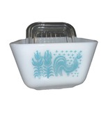 Vintage Pyrex Amish Turquoise Butterprint Refrigerator Original Dish &amp; L... - $67.51 CAD