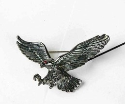 Vintage look silver plated flying eagle brooch suit coat broach collar pin b16c - £14.82 GBP